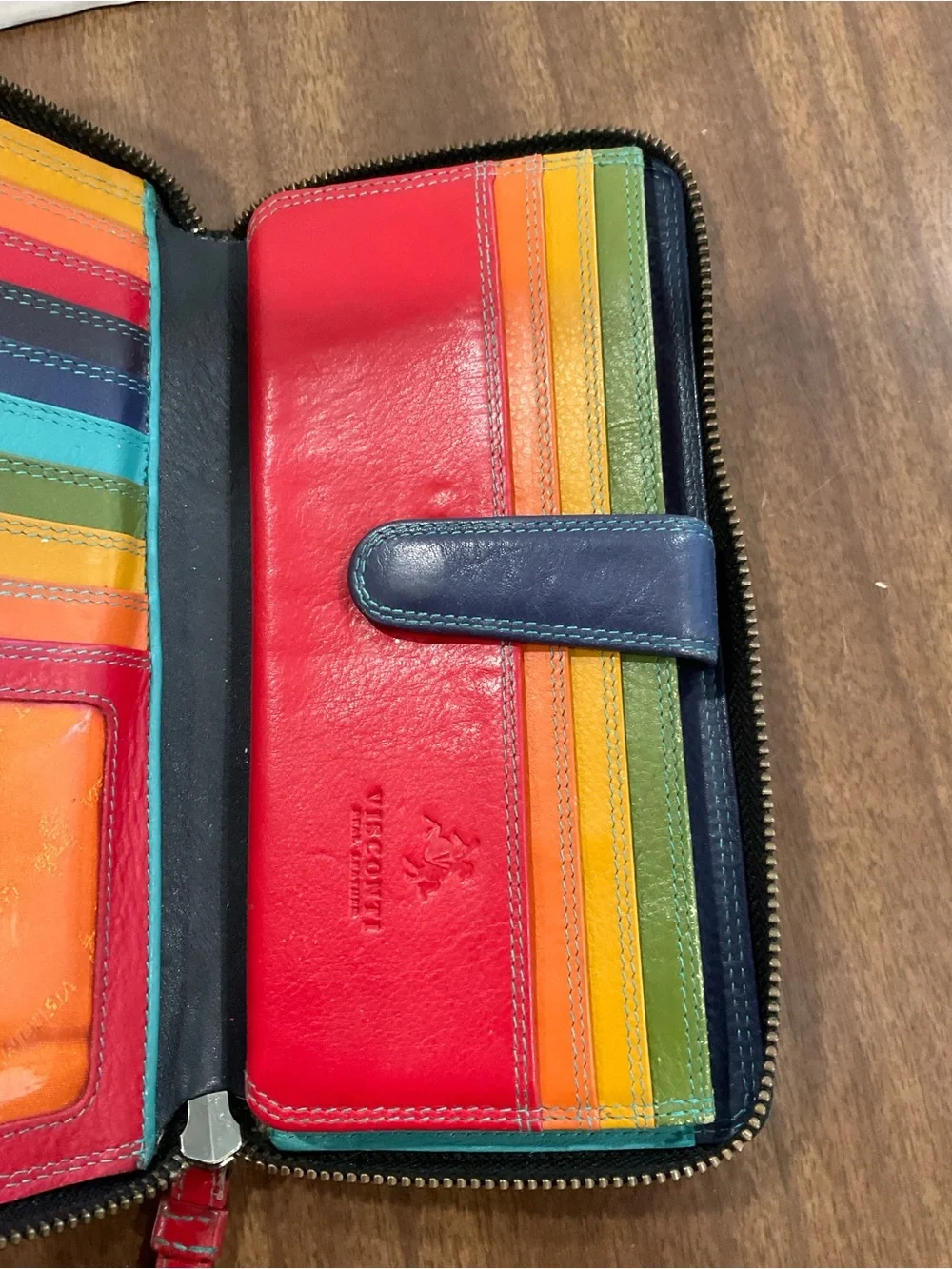 Ladies Visconti Large Real Leather Purse Wallet RFID Rainbow Colorblock